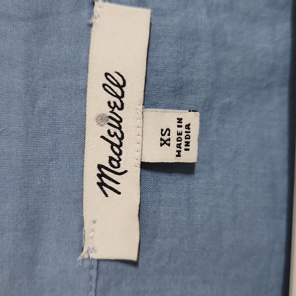 Madewell 2023 Button-Front V-Neck Mini Dress in Tranquil Lake Size XS - Picture 7 of 12